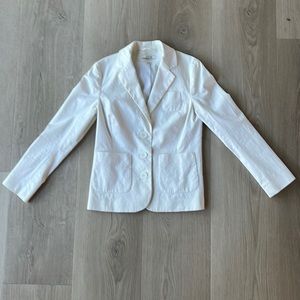 Galette White Single Breasted 3 Button Blazer Jacket